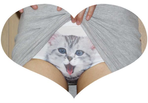 Pussycat Panties UK Anti Walk Cat Head Meow Star Man Impresso Underwear Triangles