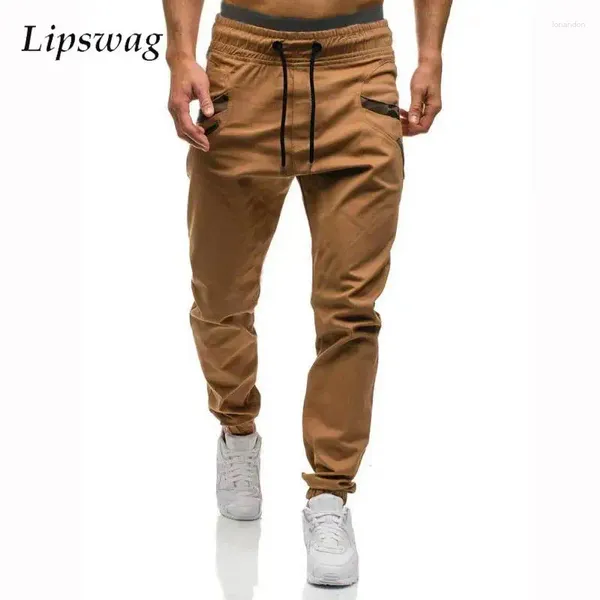 Erkekler Moda Patchwork Erkekler Çalışma Sporları Eğitim İnce Ayak Bileği Pantolonları 2024 Bahar Günlük Drawstring Tie-Up Street Giyim