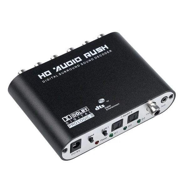 Connettori Digital 5.1 Decodificatore audio Dolby DTS/AC3 Optical a 5.1Channel RCA Converter Sound Adattatore AMPLIFICA