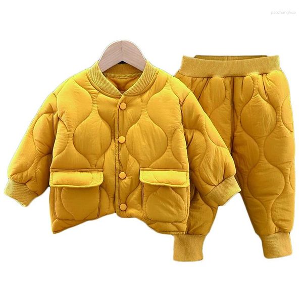 Set di abbigliamento inverno per bambini abiti per ragazzi abiti da ragazza autunno 2024 pantaloni a maniche lunghe casual 2 pezzi/set bambini 1-5y per homewear per bambini