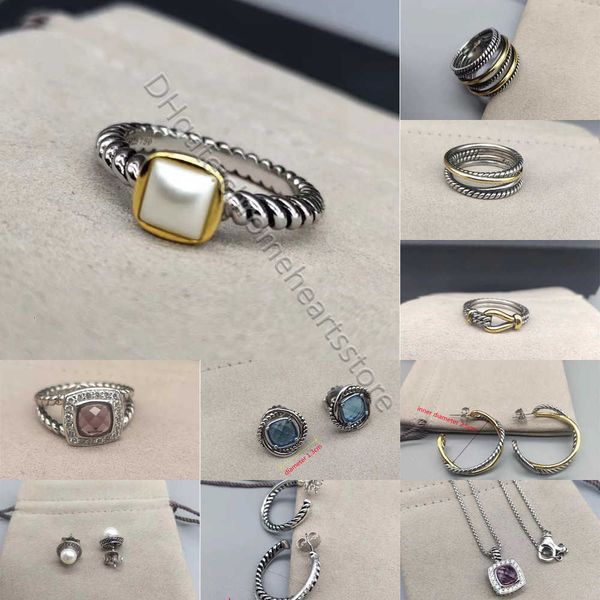 Brincos de designer torcidos moda garanhão feminina mulher anel de dedo de dedo arco de arame prata jóias acessórios requintados de tendências de tendências colares de luxo colares de luxo