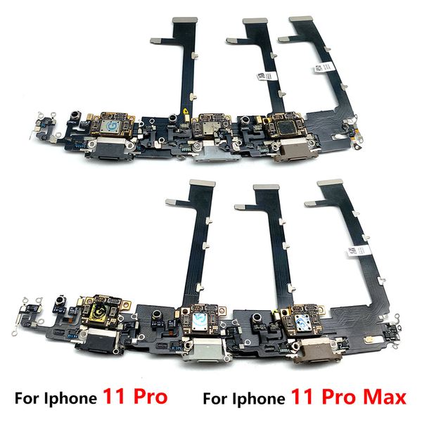 Novo para iPhone 11 Pro Max USB Micro Carregador de carregamento Dock Connector Microfone Board Cabo Flex