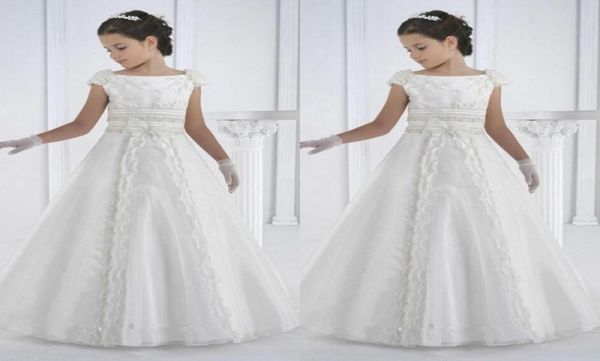 İlk cemaat elbiseleri taban uzunluğu prenses beyaz çiçek kız elbiseler kızlar beyaz cemaat elbiseleri vestidos de comunion6945039