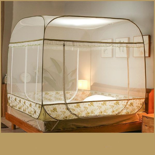 Summer Bed Bed Bed Mosquito Zipper Double-Instalação Grátis Yurt Mosquito Anti-Drop Mosquito da Criança de Mosquito da Criança