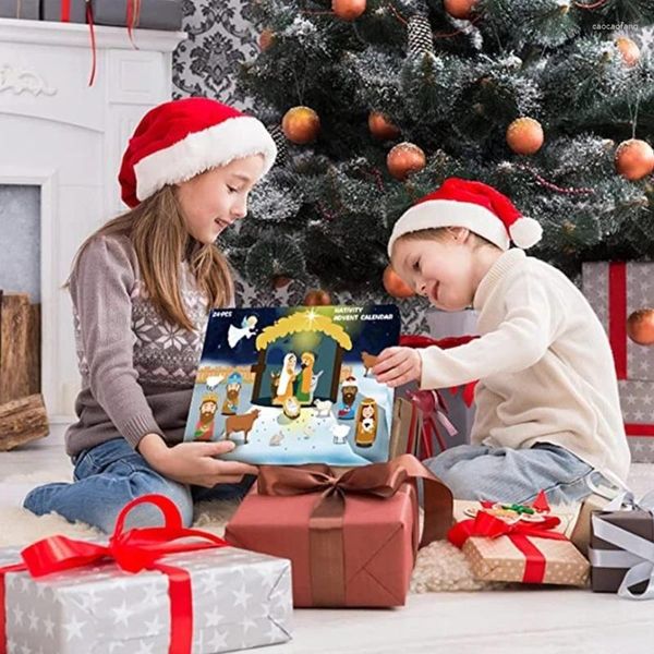 Decorazione della festa creativa Gesù Natività Set Calendario per il conto alla rovescia per i bambini Reliti di Natale Ideale Regali di Natale Bambini e adolescenti