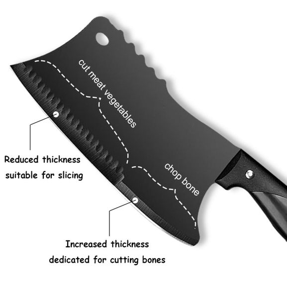 Macellaio coltello in acciaio inossidabile bone tagliente verdure a affetto di carne mannaio ad alta durezza cucina chef coltelli da chef chopper1731598