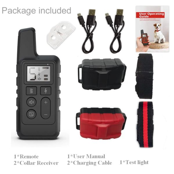 500 m Hunde Haustiertraining Halsband für zwei Hunde Remote Trainer Barking Stop Training Elektrischer Schock -Beutel Vibrate Training Entladung