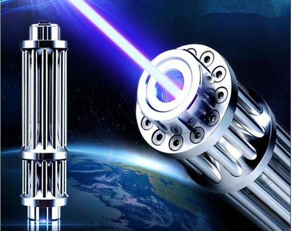 Super forte potência de laser azul de alta potência 500000m 450nm Lazer Pen lanterna caçar com 5 estrelas caçando ensino de ensino6171375