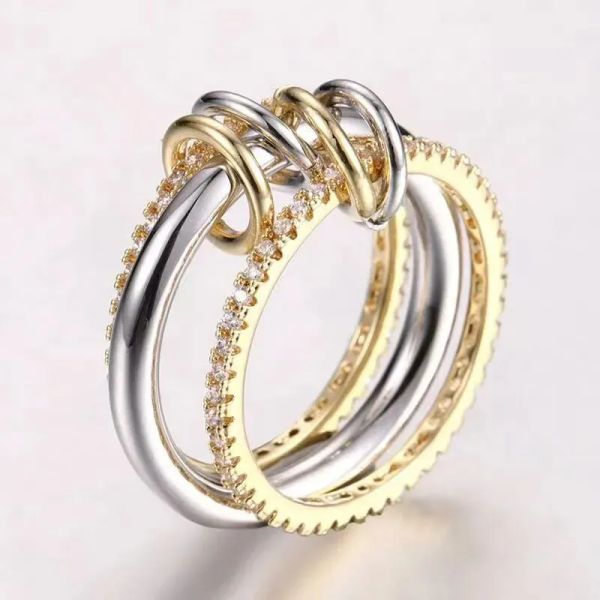 2024 Designer Halley Gemini Spinelli Kilcollin Rings Rings Brand Brand In Luxury Fine Jewelry Gold 925 Sterling Silver Hydra Linked High Quality Ring Presente