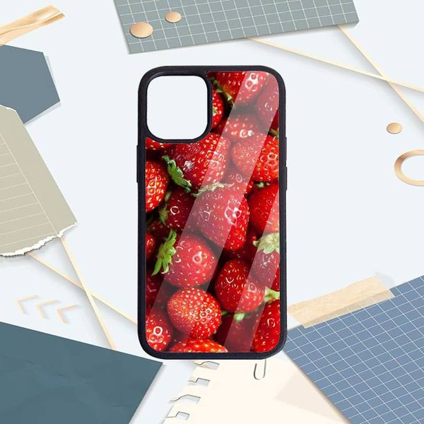 Caixa de telefone de frutas de morango PC para iPhone 14 11 13 12 x xs xr pro max mini mais fundos de concha de luxo