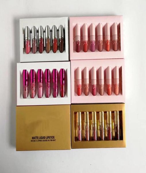 Trucco liquido lip goloss kit rossetto di rossetto festività compleanni San Valentines Day Edition 4pcs 6pcs Bellissimi colori Mini Matte8819464