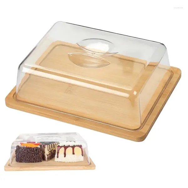Bandeja de prato de pratos portátil transparente para a bancada da geladeira pratos cobertos de recipiente