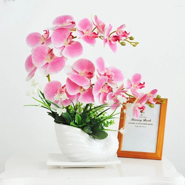 Fiori decorativi orchide artificiale squisito secco falso bonsai finto arrangiamenti secchi fulcro viola