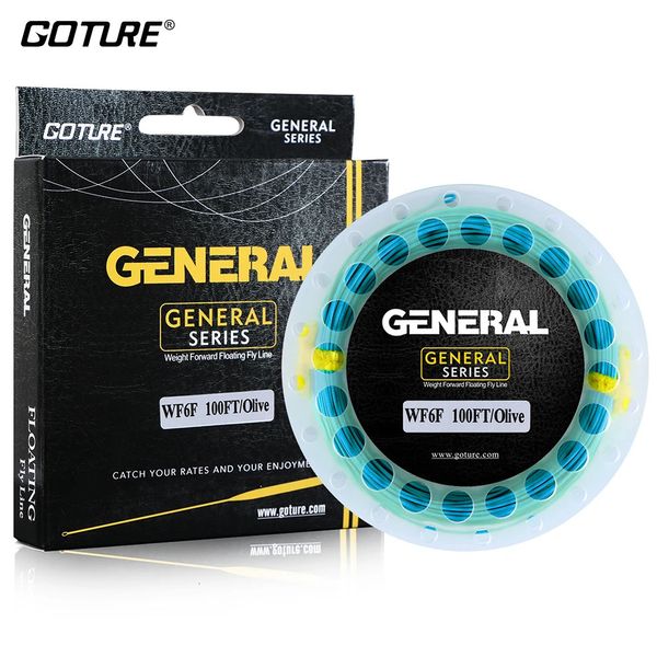 Goture General Fly Line 30m100ft wf 345678f Peso para a frente de pesca flutuante com loops soldados 7 cores opcionais 240407