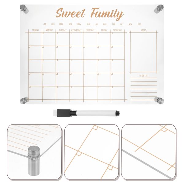 Pianificatore di pianificazione settimanale Calendario a secco Calendario digitale scrivania per marcatori magnetici acrilici a schede trasparenti pad pad officine frigorifero