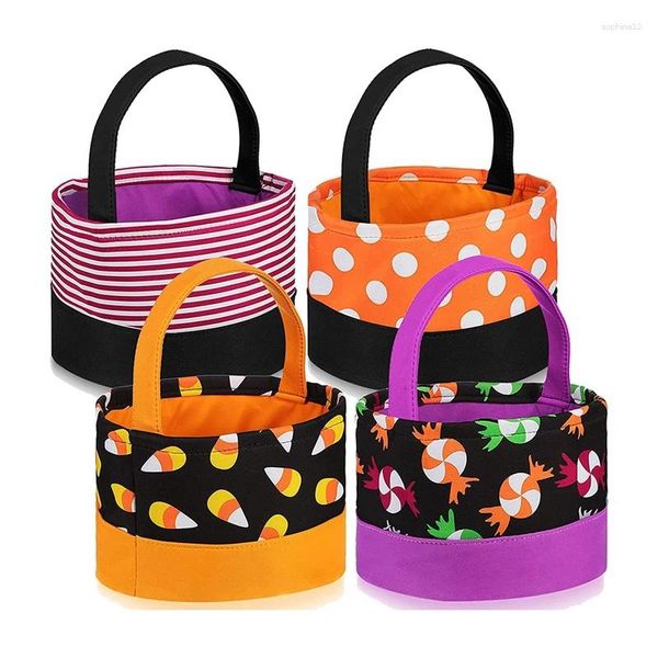 Sacco regalo 4 pacchetto Halloween Borsa per bambini Candy Basket Party Borse Borse per bambini secchi per bambini