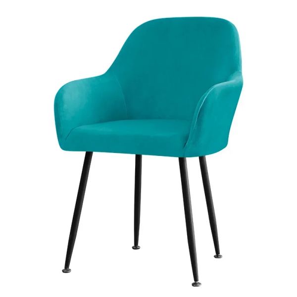 Cadeira de braço de veludo tampa de cadeira elástica cadeira de jantar deslizamentos coloridos cadeiras laváveis capas capas de assento de escritório