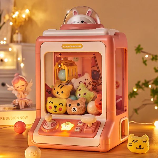 DIY Automatic Doll Machine Kids Coin Roy Game Game Mini Claw Catch Toy Crane Machines Music Doll для рождественских подарков