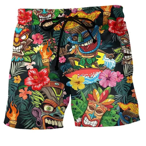Shorts di surf stampato in 3D colorati Shorts Summer Street Street Street Street Hip Hop Trunks for Men Kids Vacation Beach Shorts 240411