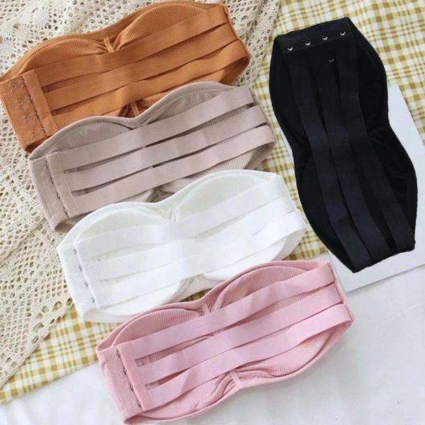 Bras feminino sem alças com almofadas removíveis Tubos de roupas íntimas sexy top