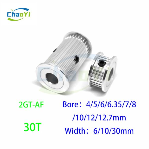 2GT 30 Denti Timing Cintura di cinghia del foro 4/5/6/6.35/7/8/10/12/12.7 mm Ruota sincrona per la larghezza della cinghia 6/10/30 mm Parti di stampante 3D G2M