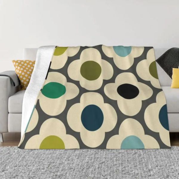 Orla Kiely Mid Century Modern Scandinavo Floral Art Coperte Flanna Sprint Trova divano Boppetto Copia