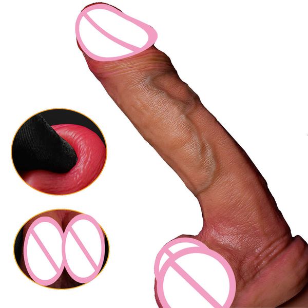 23cm gerçekçi yapay penis yumuşak silikon uzun büyük büyük sahte penis vantuz g-spot kavisli şaft topu kadınlar için lezbiyen anal seksi oyuncaklar