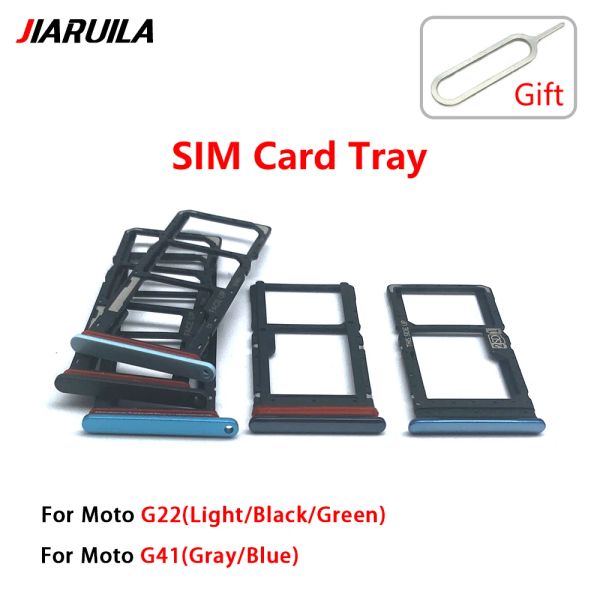 Оригинальный лоток SIM -карты лоток с чипсом держателя ящика для адаптеров ремонт аксессуаров для Motorola Moto G22 G30 G41 G31 G20 G100 + PIN