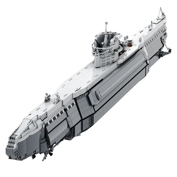 Gobricks MOC Typ VIIB U-Boot-Modell U-Boot-Ziegelsteine Militärschlachtschiff Steine Unterseeboot Building Block Toy für Sammeln Geschenk