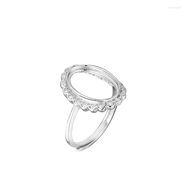 Cluster Rings Женщины Кольцо 925 Стерлинговое серебро 9x13 мм овальное полуура