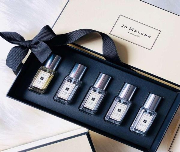 Londra parfüm seti 9ml 5pc hediye kutusu İngilizce armut deniz tuzu vahşi bluebell parfum kolonya 5 in 1 kit uzun süreli koku kokusu sprey yüksek kalite9716189