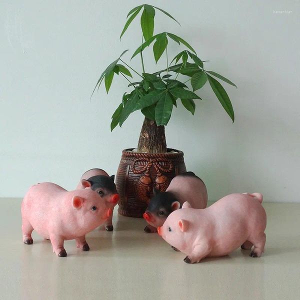 Figurine decorative in miniatura ritratti di maiale veranda veranda piccola ornamento per bambini adorabile regalo di compleanno di animali per bambini.Home decor