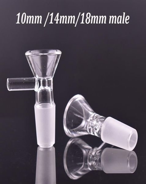 10 mm 14 mm 18 mm männliche weibliche dicke Schüsselstück für Glas Bong Objekttrichter Richter Schalen Rohre Raucherschalen