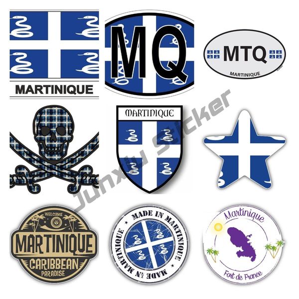 Martinique Frankfurt Stempel Stempel Auto Autostange Aufkleber Aufkleber Abkleber Souvenir Vinyl Car Shield City Flagge Welt Crest Aufkleber Laptop -Accessoires