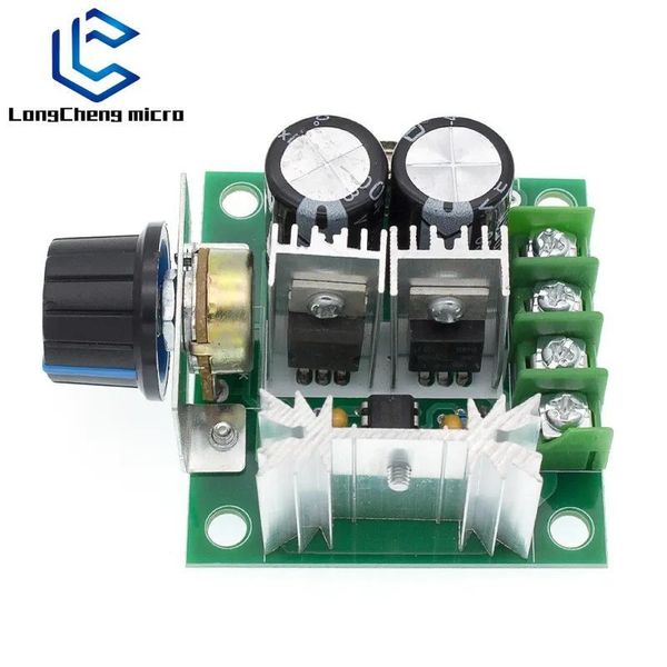 12V-40V 32V 10A Auto PWM DC Motor Speed Controller Reglers Gouverneur mit Knopfschalter Volt Regler DIMMER 400W-Boardmodul