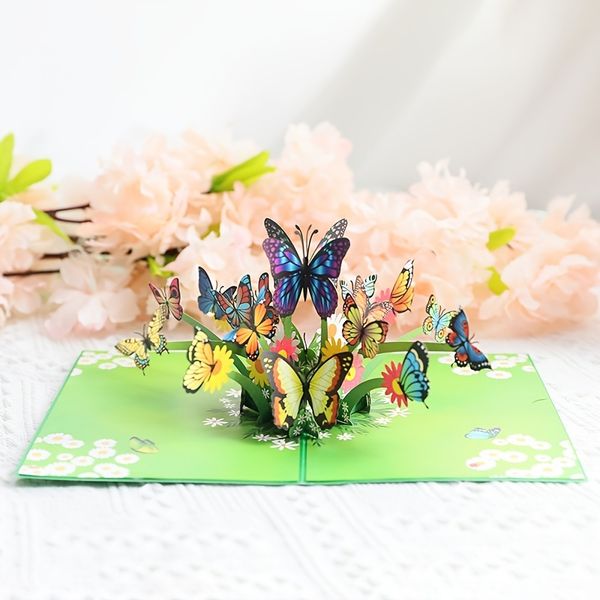 1pc 3d Butterfly Greeting Cart