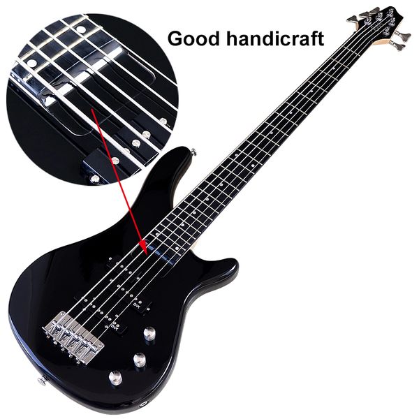 High Gloss Finish 43 -дюймовая электрическая басовая гитара Active 5 Strings Blue Okoume Body Bass Bass Guitar с Pick Up