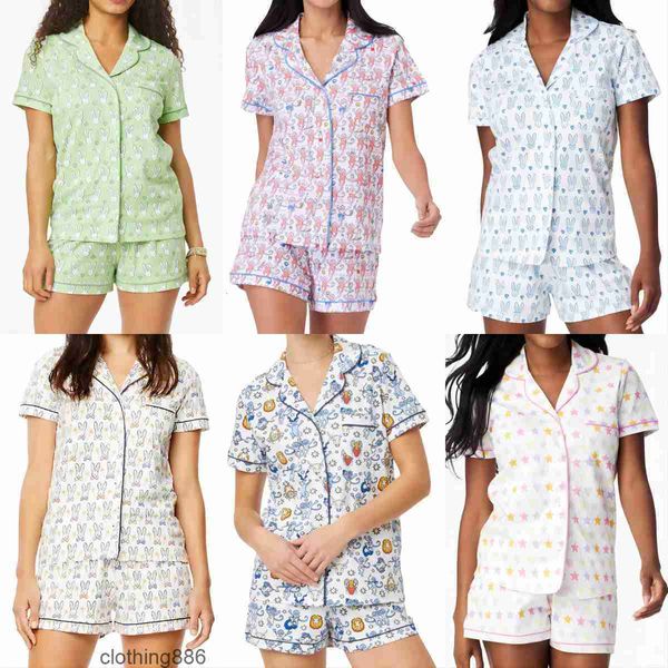 Designer niedlicher Roller Rabbit Pyjamas Set Y2k Affen vorgefertigte Druck 2-teilige Pyjama-Set mit Kurzschläfen Shorts PJ Shorts Set Casual Wear Womens T-Shir