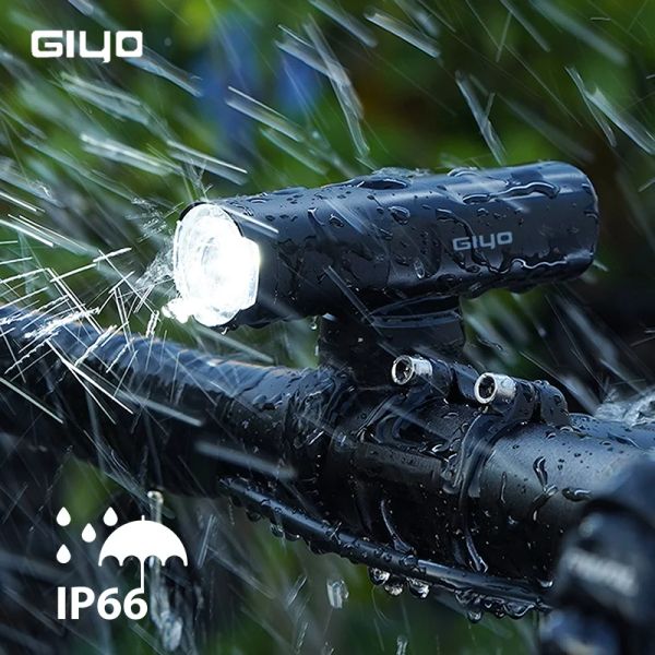 Luz de bicicleta 800-1500lm Iluminação frontal Alemão Lente de farol alemão Lente Rotatável Carga USB IP66 Luz de bicicleta à prova d'água à prova d'água