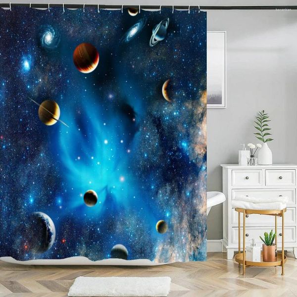 Tende per doccia nero stellato cielo impermeabile decorazioni da bagno 3d nottur fantasy galaxy universo tenda stampata con ganci