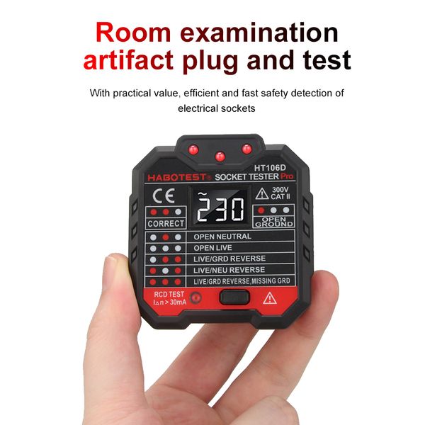 Rilevatore del tester di uscita Socket Tensione di tensione Interruttore elettrico Finder Ground Zero Line