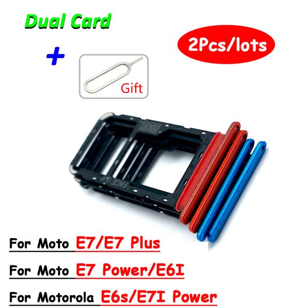 2PCS/LOT SIM -карта держатель лотка SIM -карты для Motorola Moto E7 Power E7I Power E7 Plus E6I E6S SIM -карта держатель слота для SIM -карты + инструменты ремонта