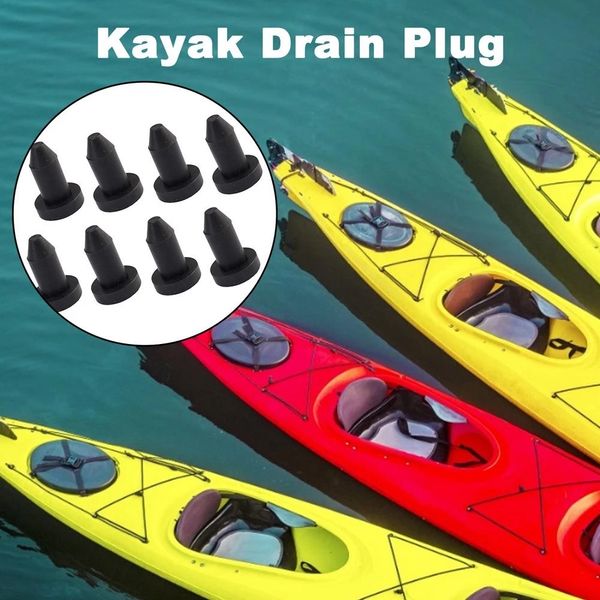 12/8pcs Kauçuk Tahliye Tapaları Kayak Kano Deniz Teknesi Scupper Tapa Tahliye Deliği Durdurucu Fiş Kiti Kürek Kürek Tekne Aksesuarları