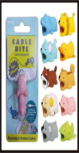 Mix Designs Protector de mordida a cabo para iPhone Cable Winder Holder Acessório Chompers Rabbit Dog Cat Animal Modelo Funny8258736