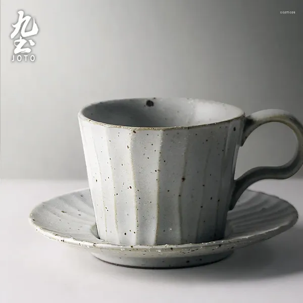 Tazze piattini vintage tazze di caffè in ceramica giapponese creativa espresso tazza all'ingrosso set da tè pomeridiano taza de cafe 40