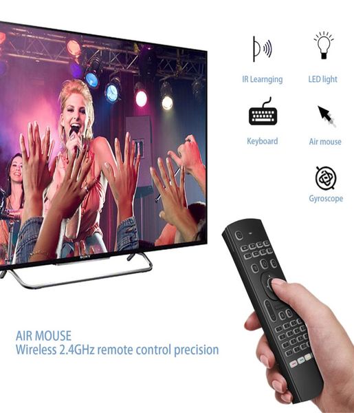 MX3 24G Fly Air Maus mit Hintergrundbeleuchtung drahtloser Fernbedienung Wireless QWERTY -Tastatur für Android Smart TV -Box T95Z Plusx96 Mini Projec9719768