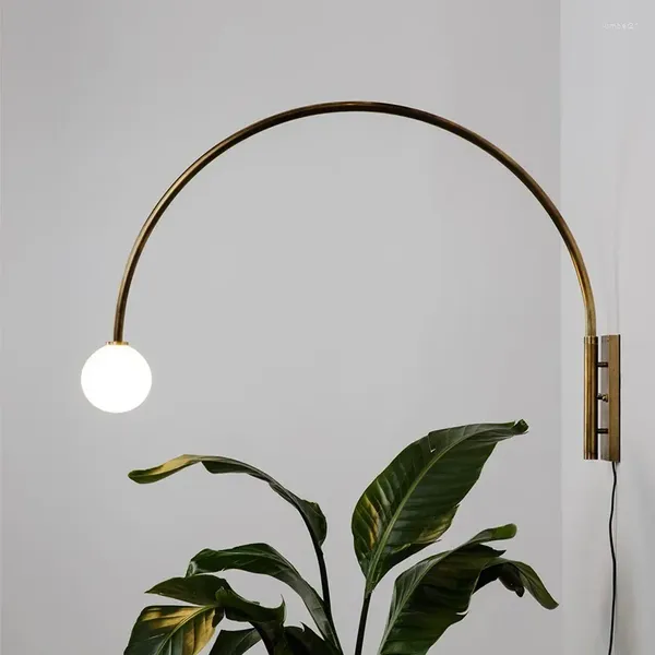 Lâmpada de parede contorno dourado arqueado metal arte metal luz branca sconce g9 lâmpada para lâmpadas de cabeceira da sala da sala de estar