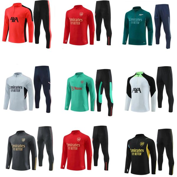 2023 2024 Football Tracksuit Männer Kinder Fußball -Sets 23 24 Halbziele Fußballtraining Anzug Über Übertretung Fuß Chandal Jogging Kits Jungen Mädchen Transport Kit03