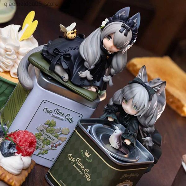 Action Toy Figures Transformation Toys Robot 12cm Tea Party Animazione Cat Cat Q-Version Kawaii Time Pot Series Modello di bambola giapponese Hobby