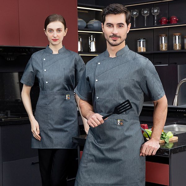 Estate Entrambi i sexeschef tutt'hotel catering da cucina professionale cucina uniforme torta per torta per torta hot ristorante abiti da lavoro